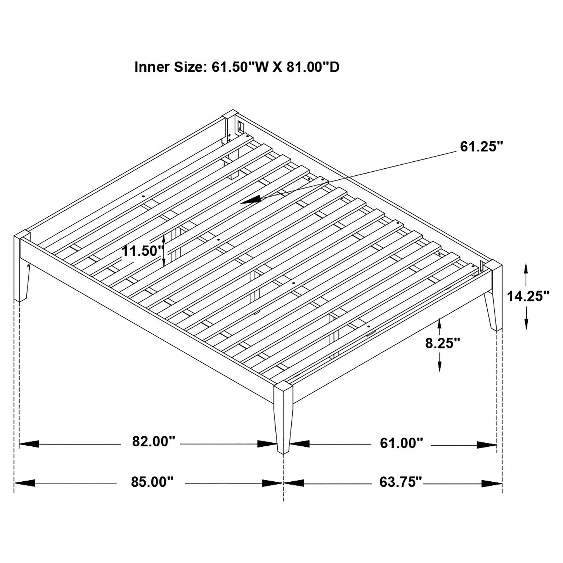 Sophie - Platform Bed Base With Slatted Design