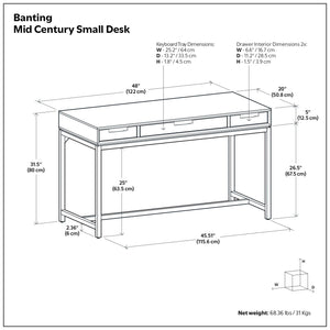 Banting - Small Desk - Walnut Brown