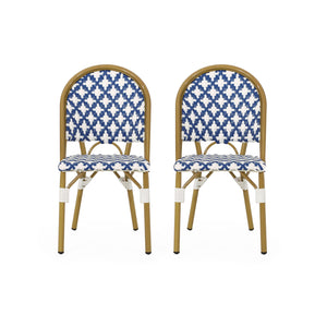 Chic French Bistro Chair With Durable Rattan And Aluminum Frame