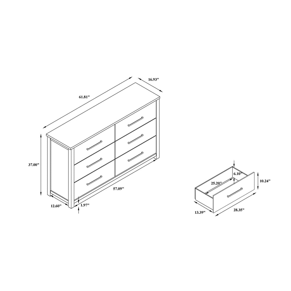 Avery - Dresser, Spacious Drawers, Block Feet - Beige