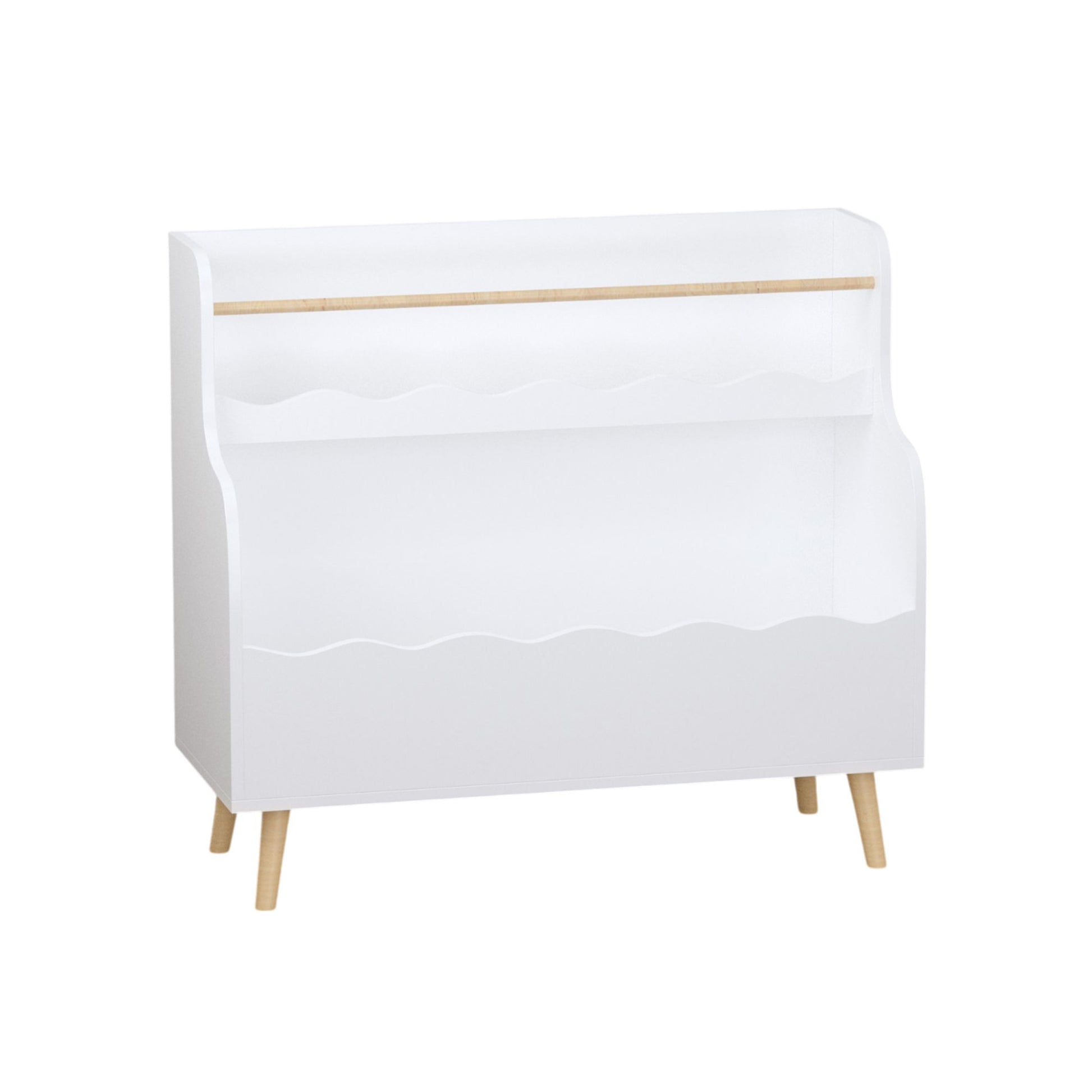 Kids Bookcase, Children Book Organizer Toy Storage Cabinet - White