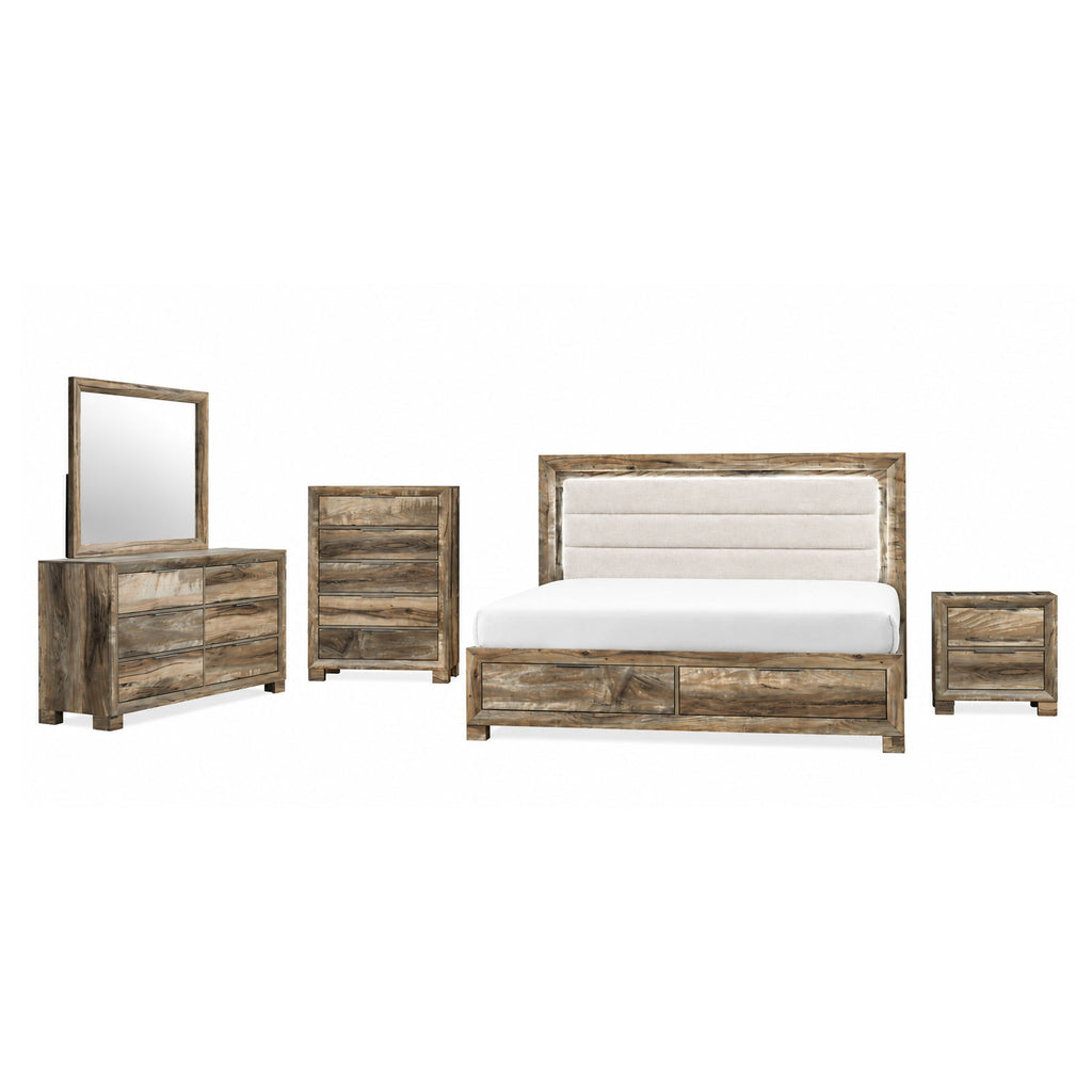 Cllisie - 5 Piece Bedroom Set With Padded Headboard