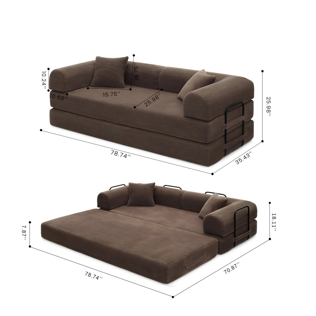 Convertible Foldable Floor Sofa Bed For Living Room