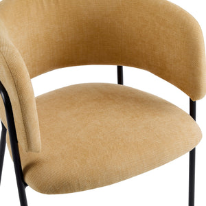 Modern Upholstered Arm Dining Chair (Set of 2) - Yellow