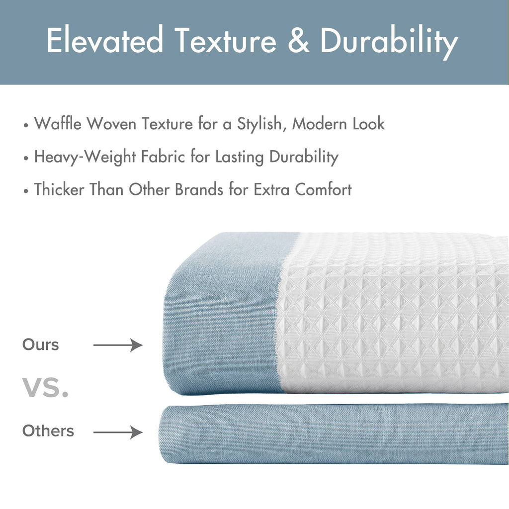 Spa Waffle - 72" x 78" Shower Curtain With 3M Treatment - Blue