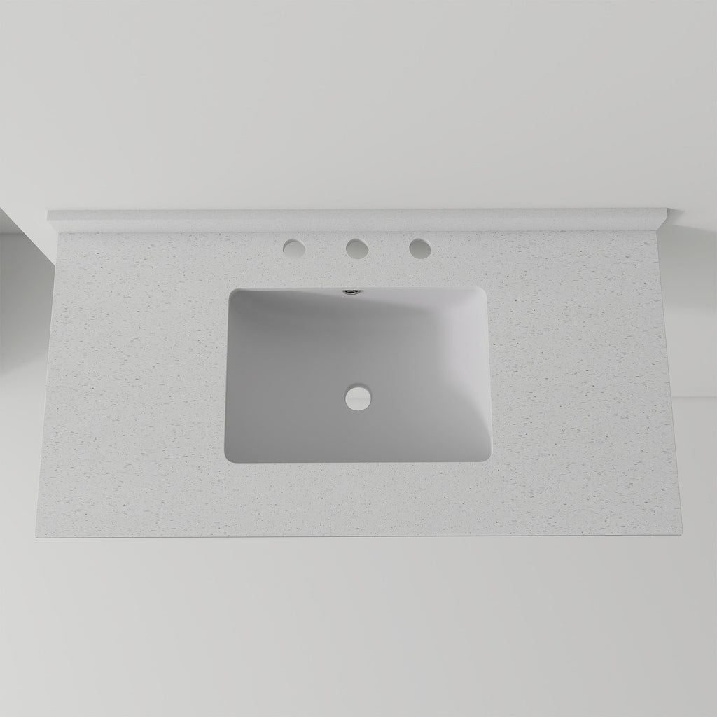Basin Sink, 0.6" Ultra Thin Profile, Triple Faucet Holes