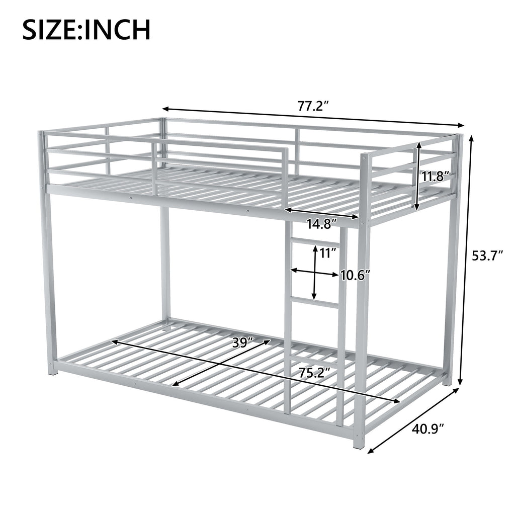 Metal Bunk Bed, Low Bunk Bed With Ladder