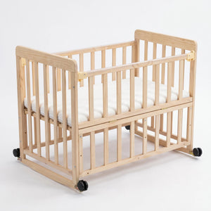 Portable Bedside Bassinet With 3 Adjustable Heights, Mini Crib For Newborns - Natural Wood