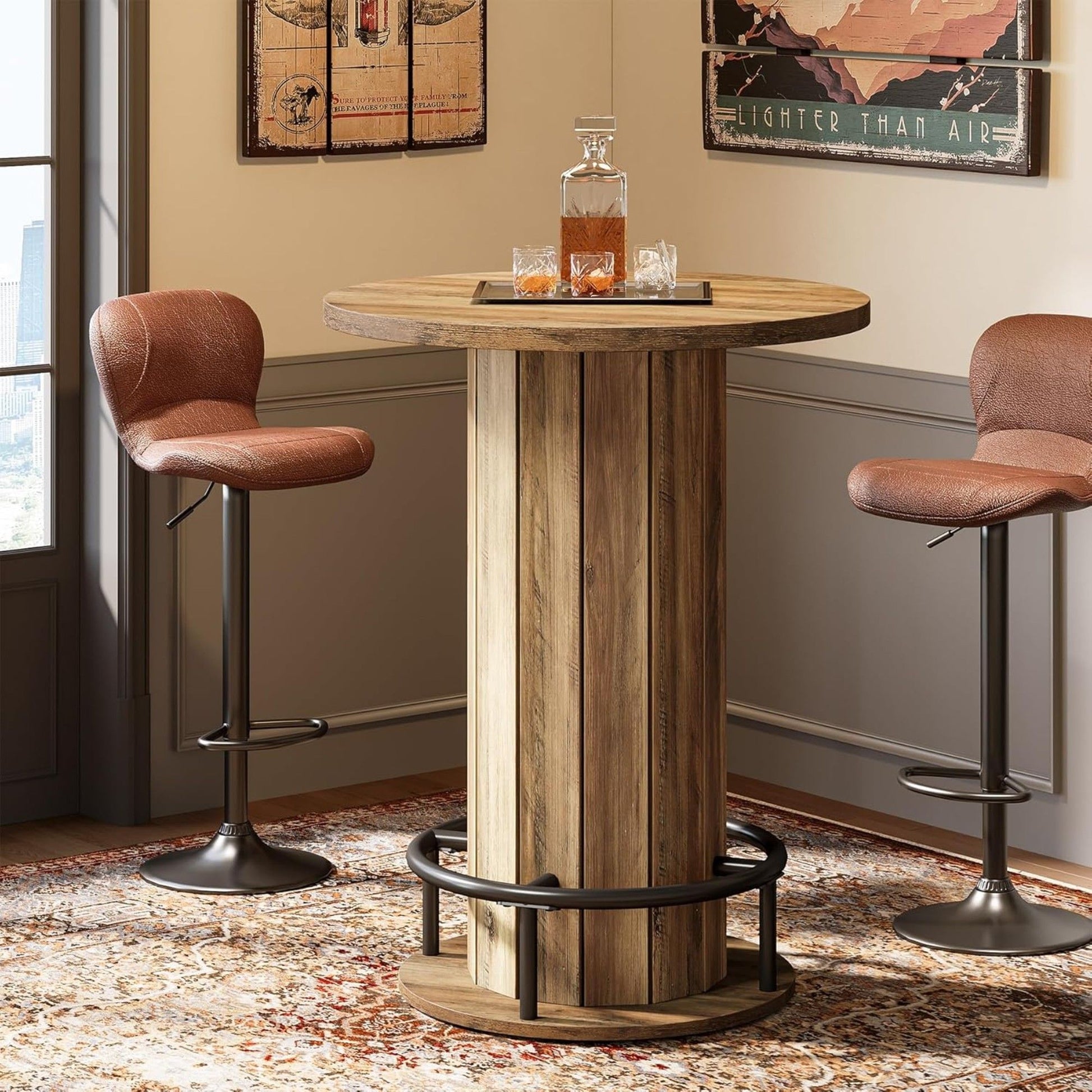 Pub Bistro Table - Rustic Brown