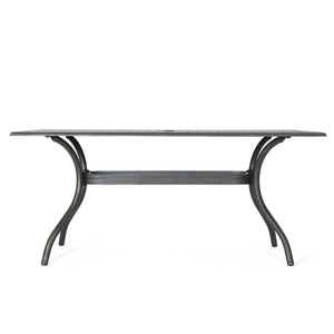 Enchantia - Outdoor Rectangular Dining Table With Weave Tabletop And Flared Legs - Copper