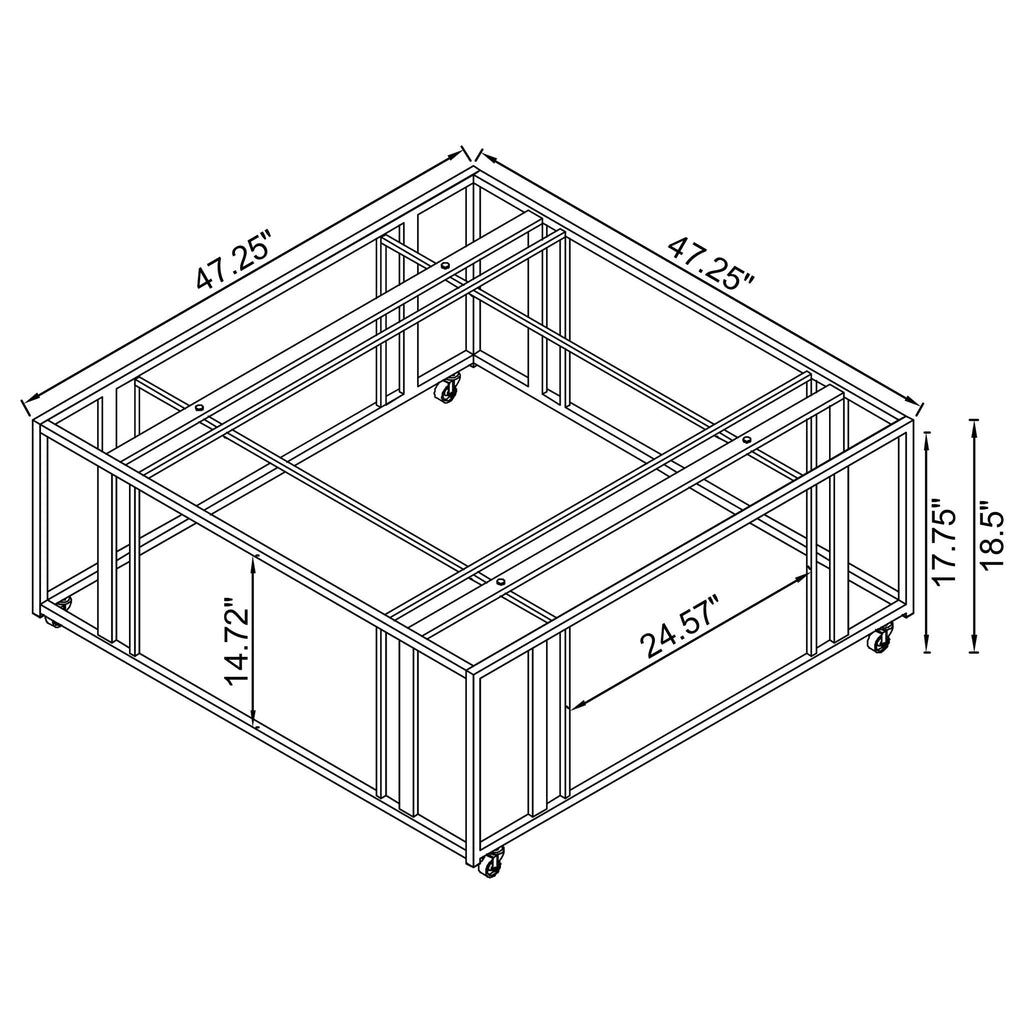 Square Coffee Table - Brushed Brass