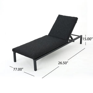 Navan - Modern Chaise Lounge Set With Water Resistant Cushions - Dark Gray