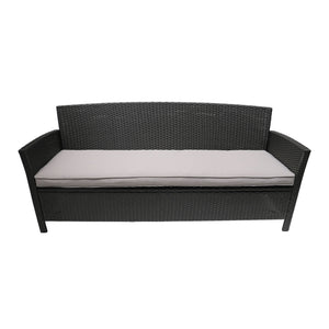 Thalassa - Outdoor 3 Seater Sofa With Water Resistant Cushion - Gray / Black