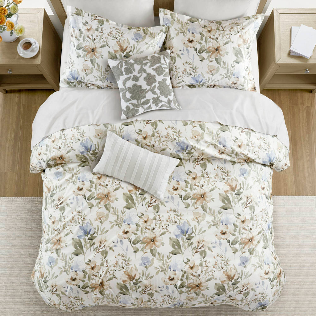 Herbal - Full/Queen 5 Piece Print Duvet Set - Multi