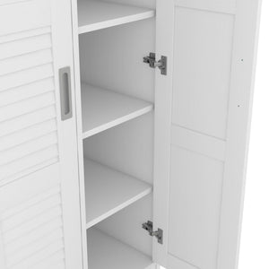 3 Door Shutter Wardrobe & Shelves - White