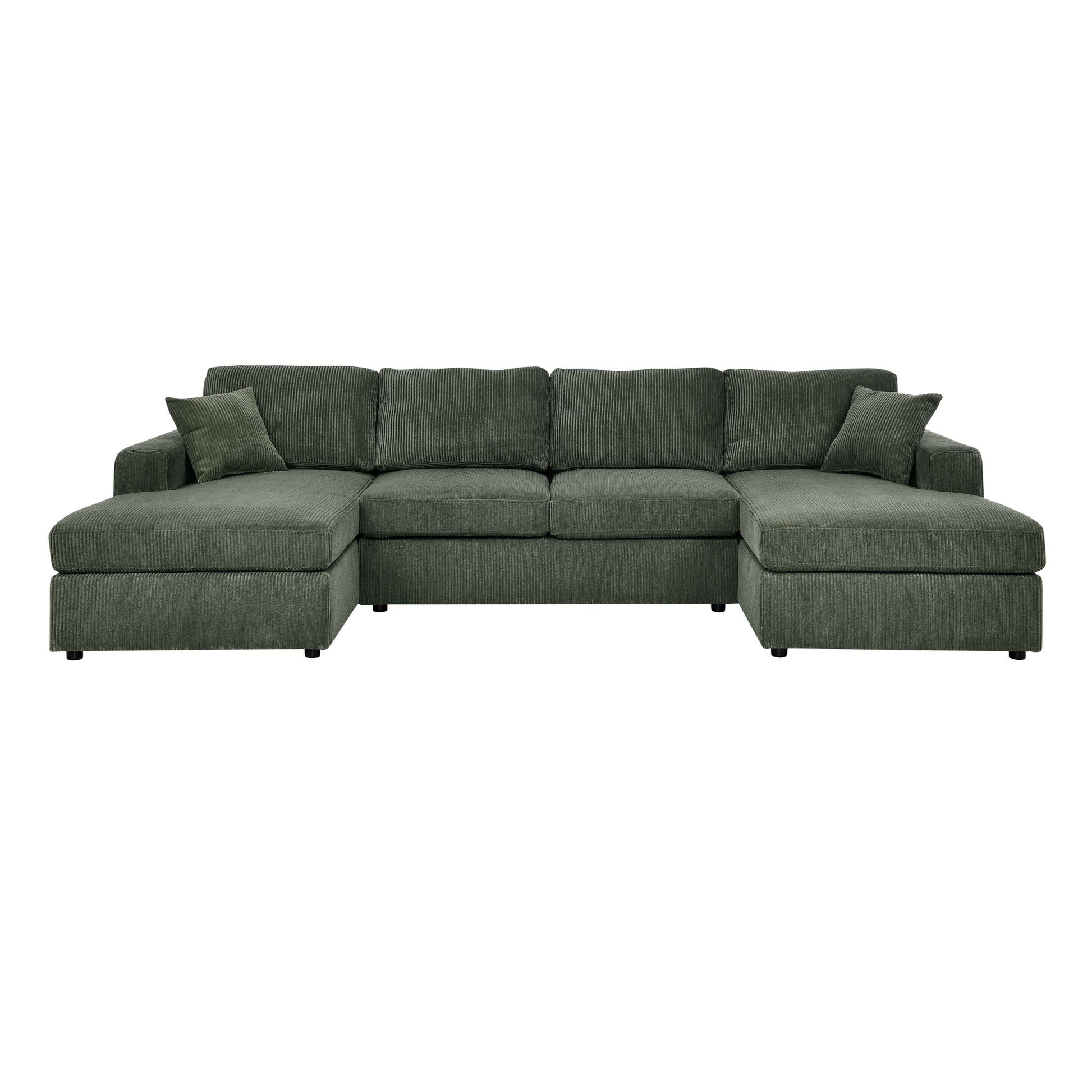 3 Piece Corduroy Double Chaise Sectional Sofa