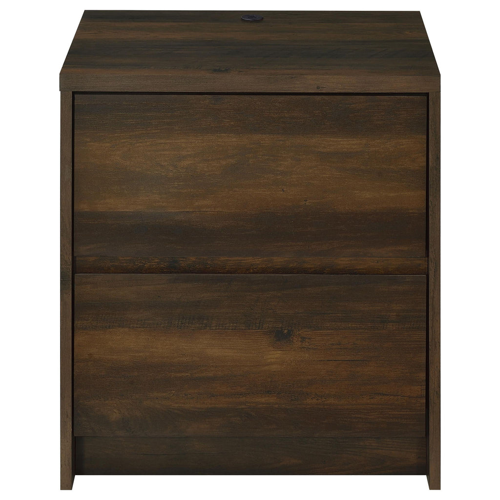 Transitional Nightstand With Dual USB Charging And Motion Sensor Light