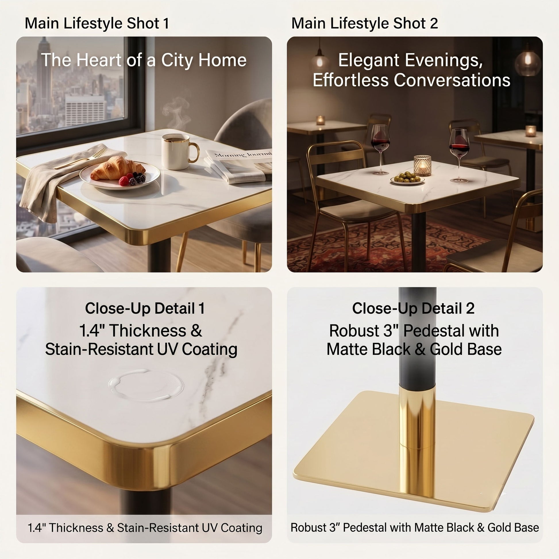 Square Small Kitchen Table With Pedestal Base