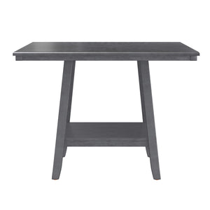 Counter Height Dining Table With Tapered Base And Lazy Susan - Gray