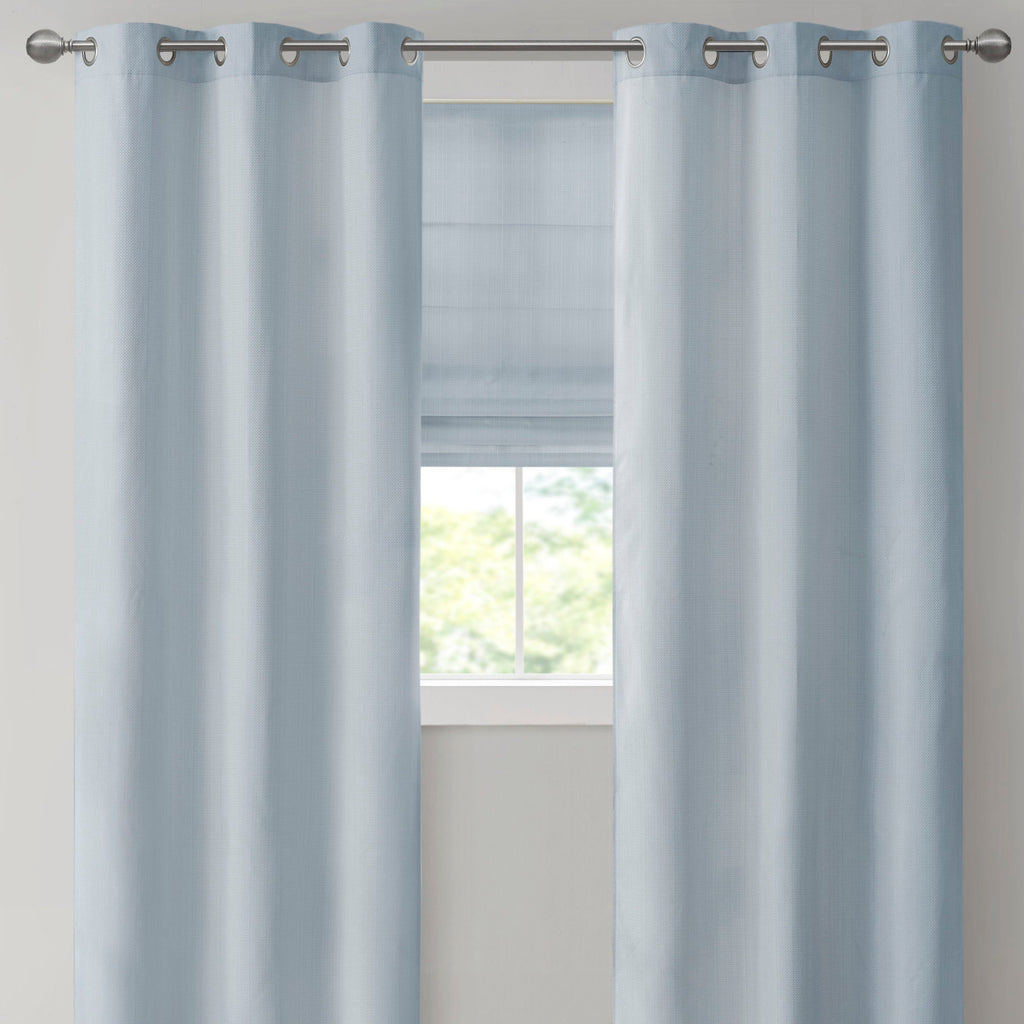 Galen - 27" Basketweave Room Darkening Cordless Roman Shade - Blue