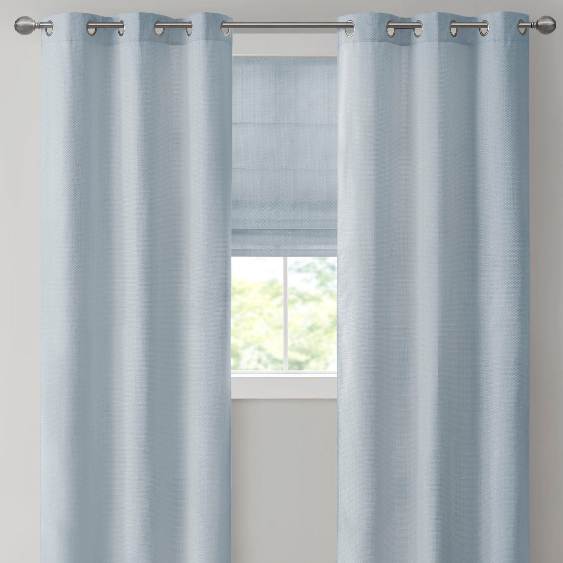 Galen - 27" Basketweave Room Darkening Cordless Roman Shade - Blue