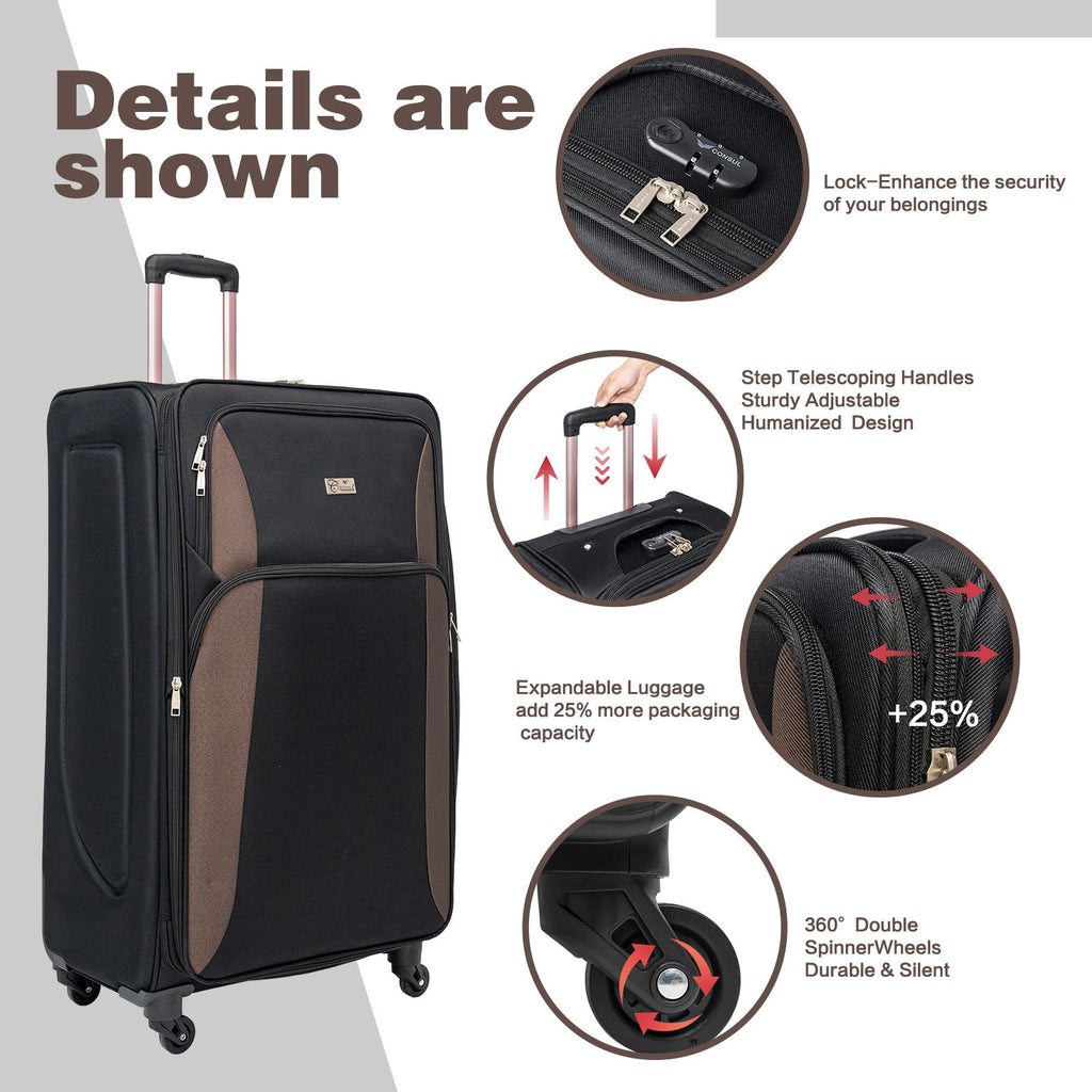 4 Piece Set Softshell Luggage