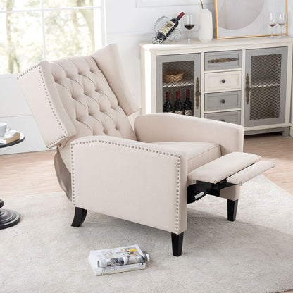 Gewnee - Upholstered Wingback Recliner Chair - Beige