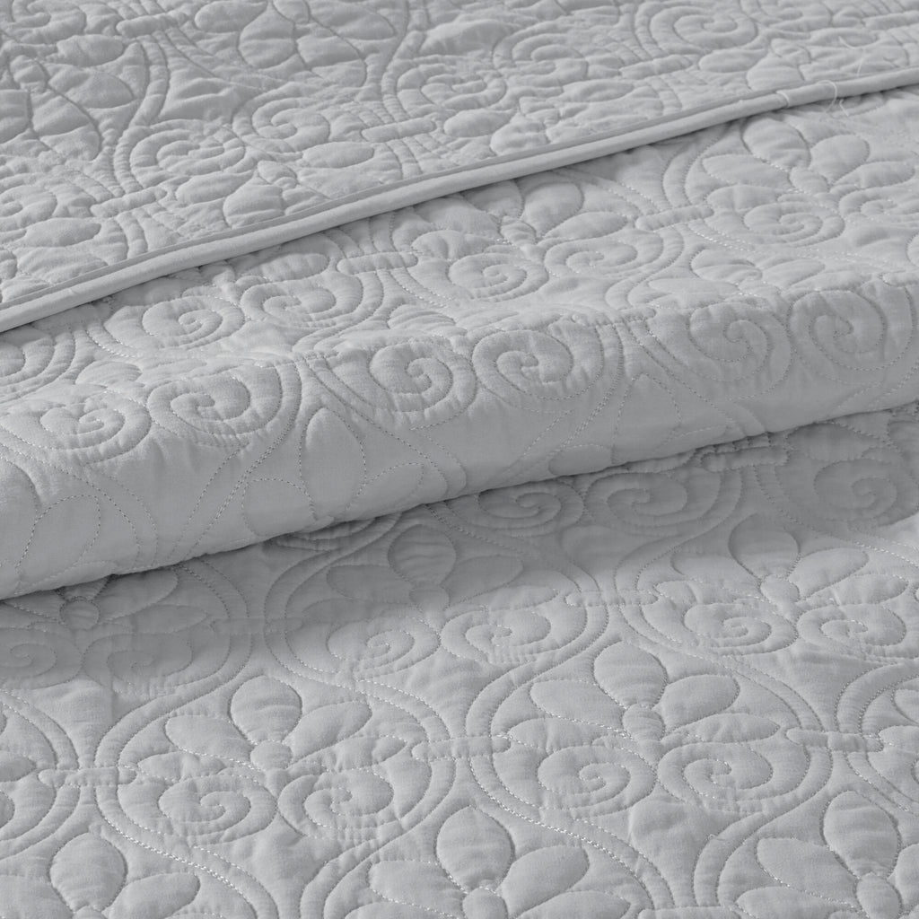 Quebec - Queen Reversible Bedspread Set - Gray