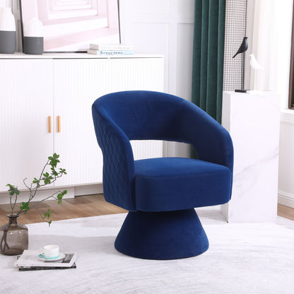 Swivel Accent Chair Armchair, Round Barrel Chair For Living Room Bedroom - Teddy Fabric