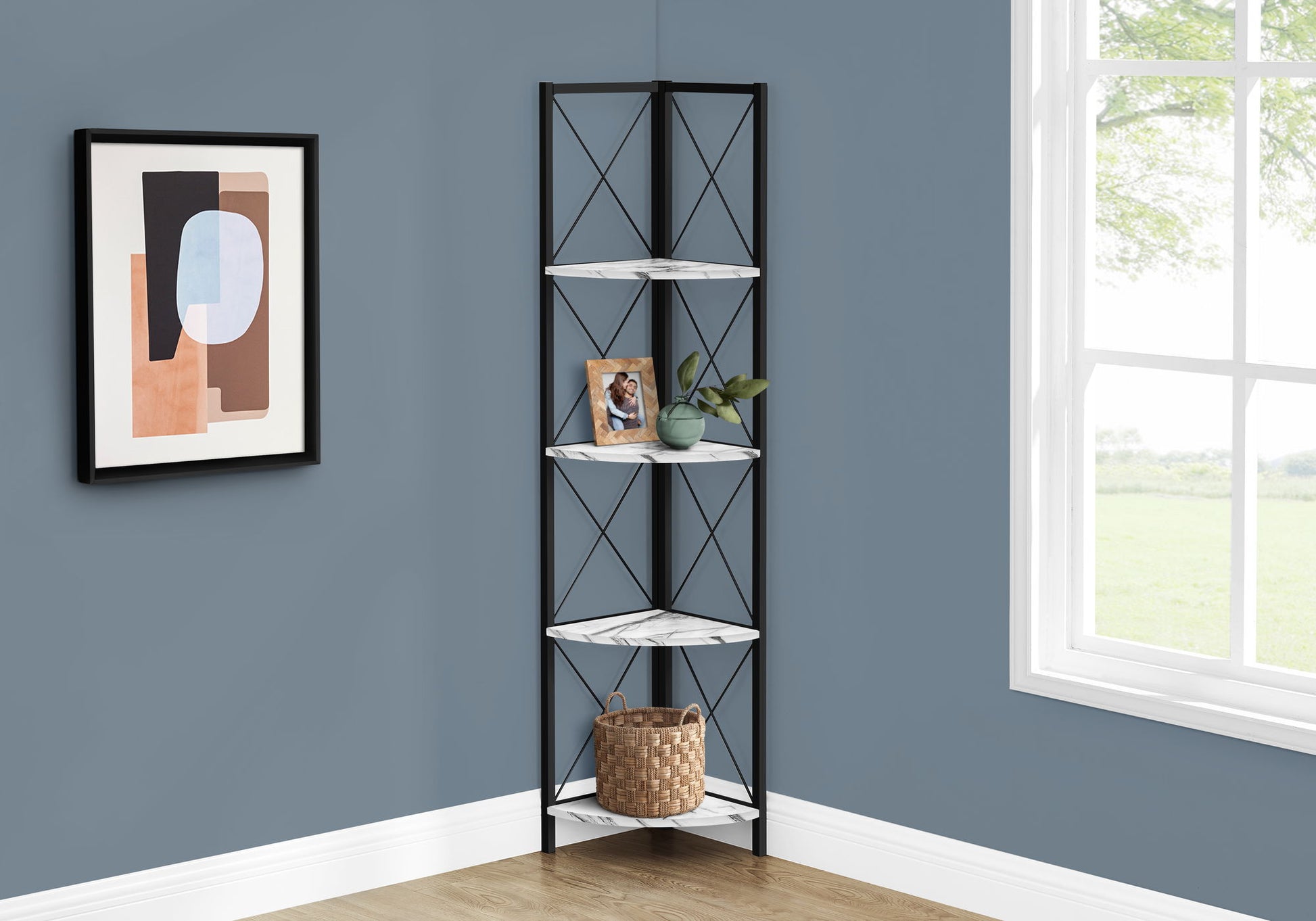 Bookshelf, Bookcase, Etagere, Corner, 4 Tier, Office