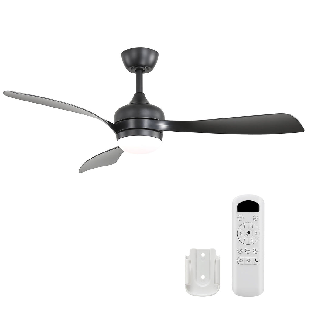 Ceiling Fan With 3 Blades, Remote Control, Reversible DC Motor, Noiseless Operation, 3 Downrods