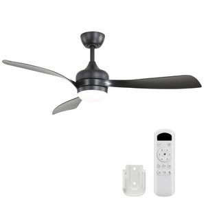 Ceiling Fan With 3 Blades, Remote Control, Reversible DC Motor, Noiseless Operation, 3 Downrods