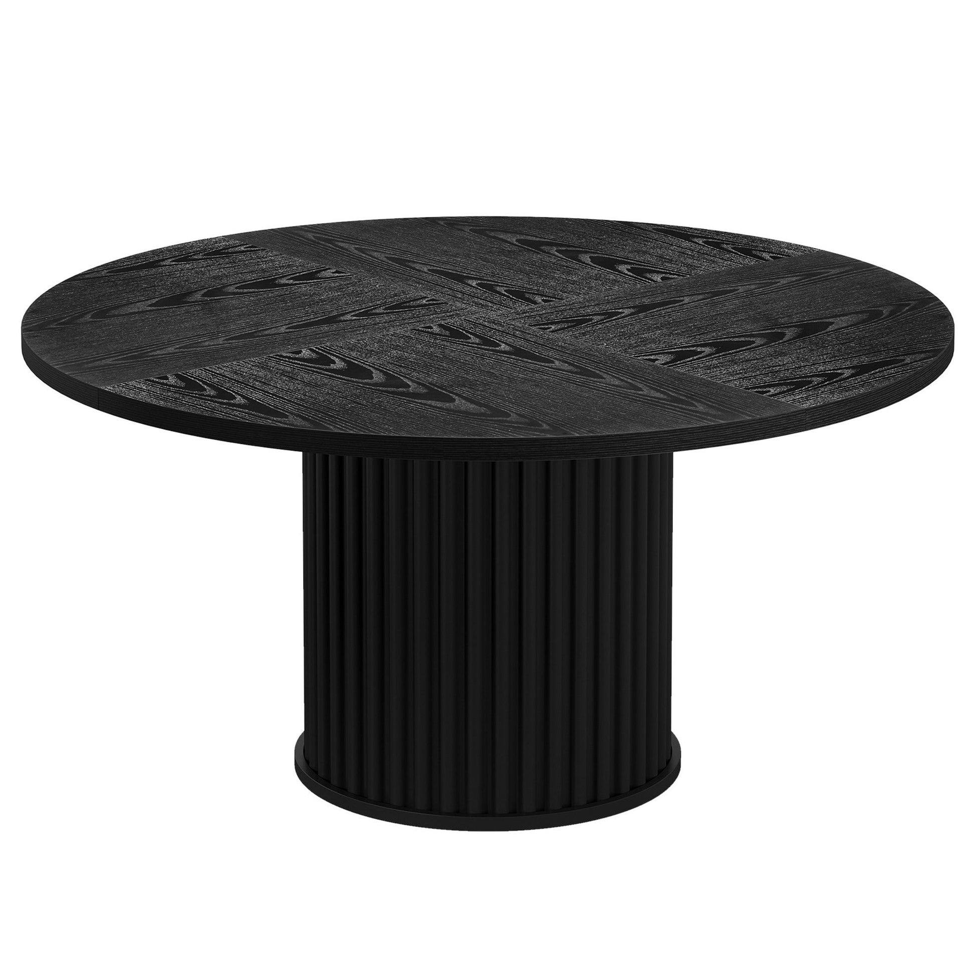 Fluted Round Dining Table - Black