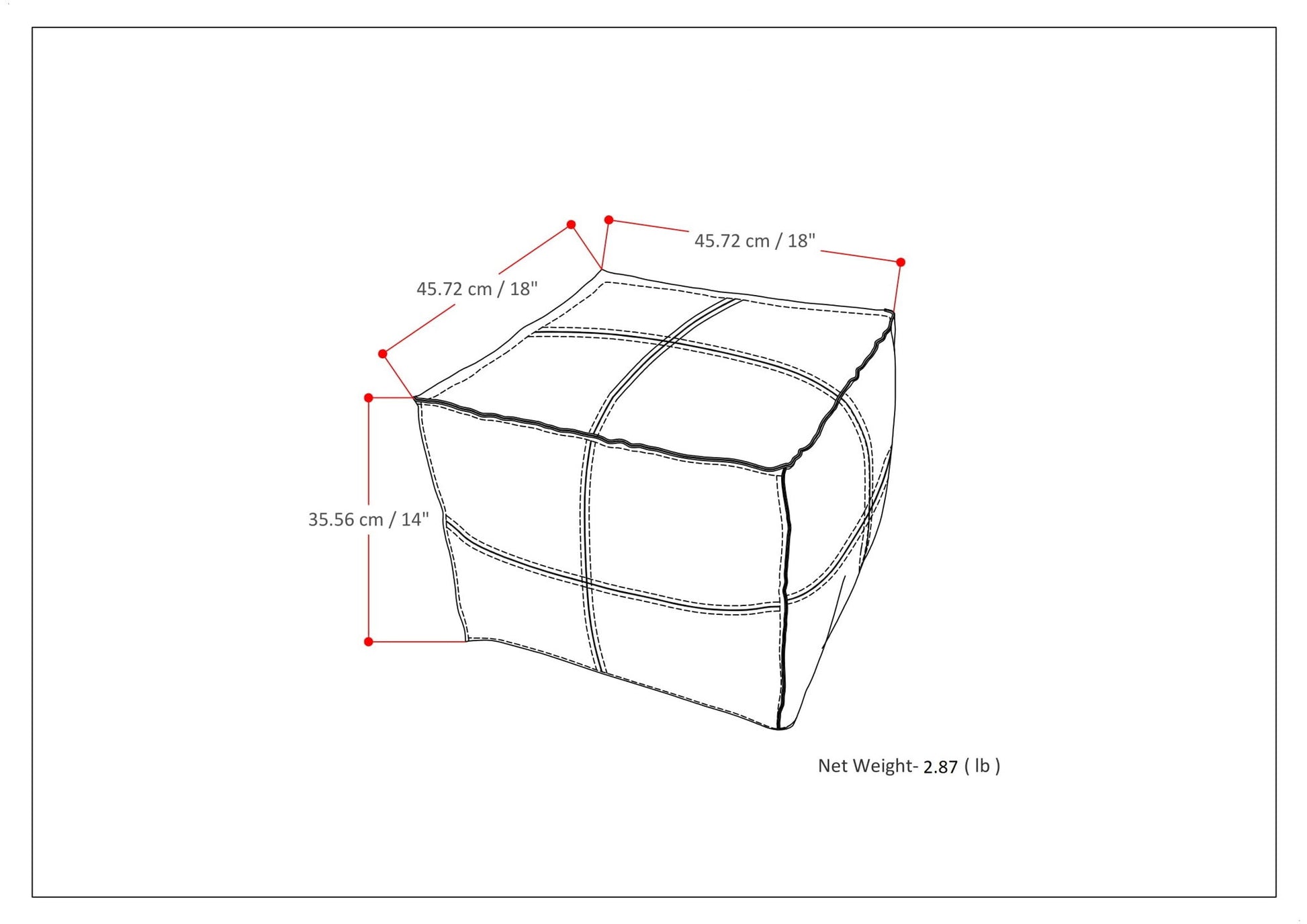 Brody - Versatile Square Pouf