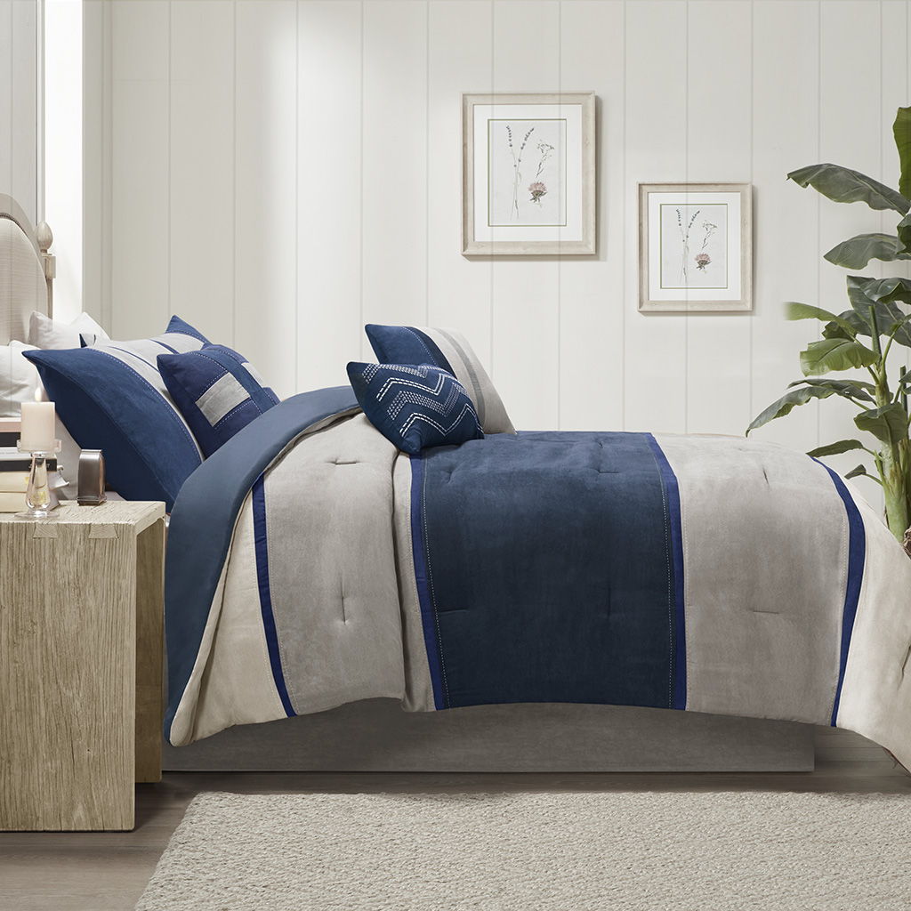 Palisades - King 7 Piece Comforter Set - Blue
