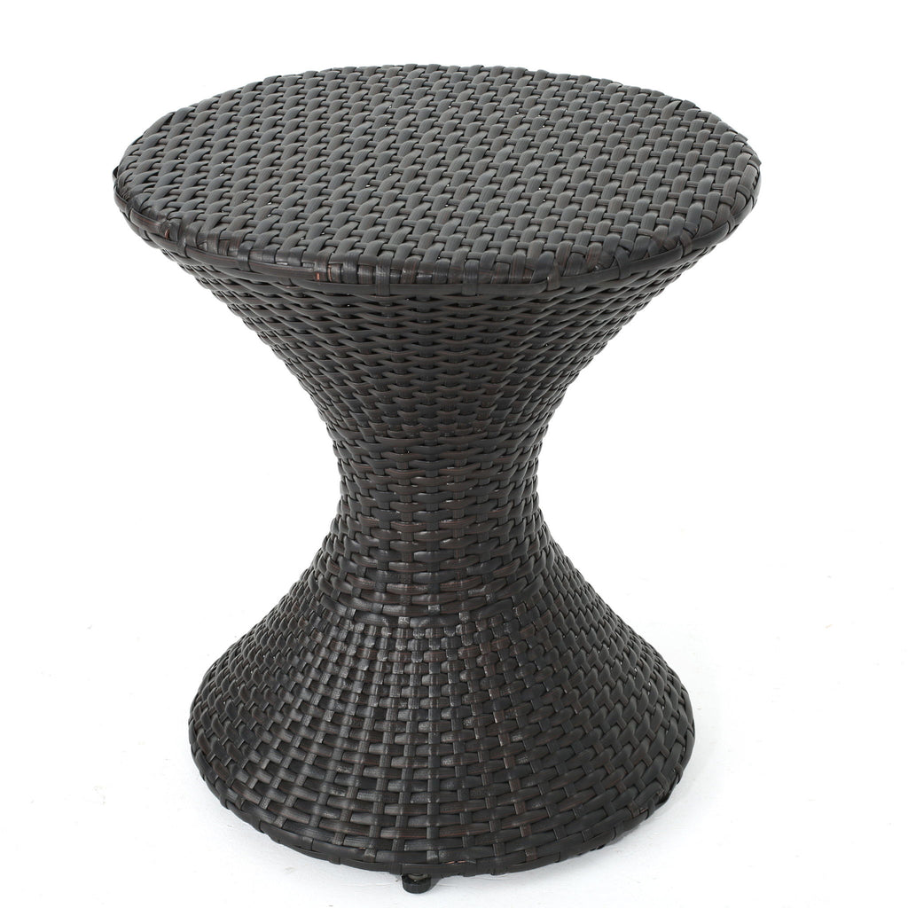 Highest Quality Wicker Hourglass Shaped Side Table - Brown Multi