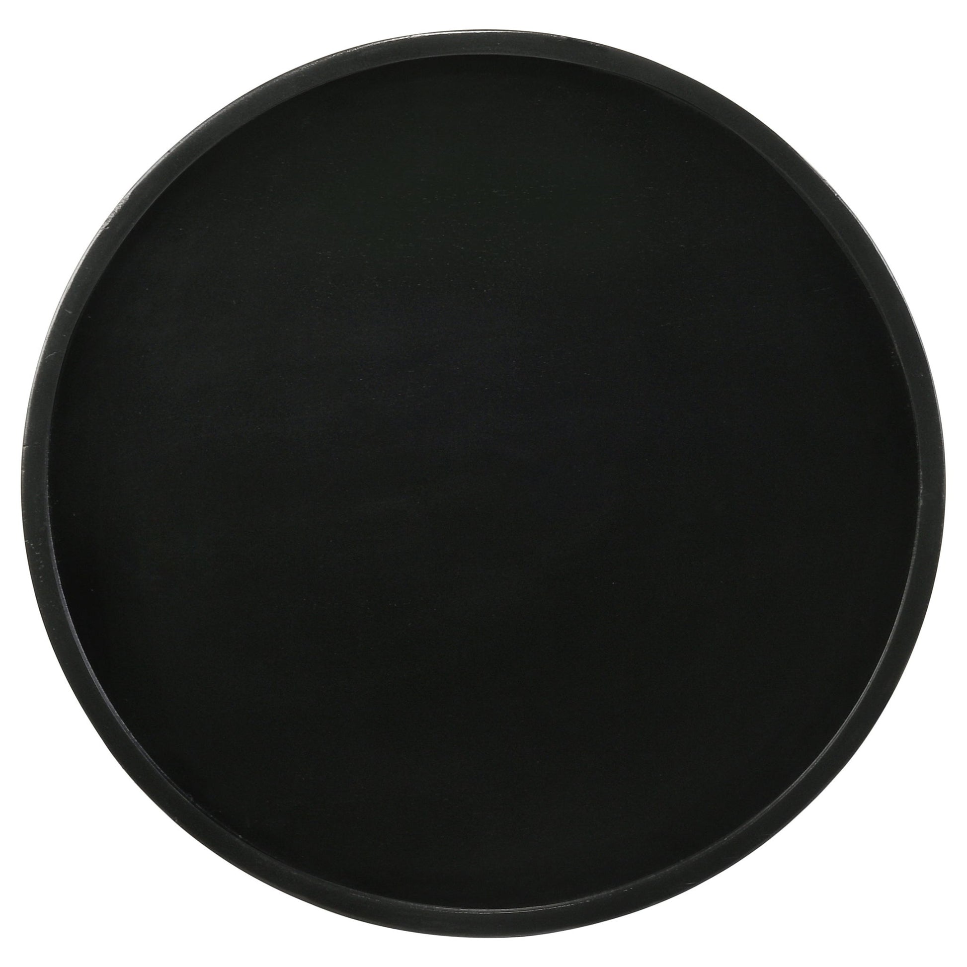 Stain Pedestal Accent Round Table With Lipped Top - Black