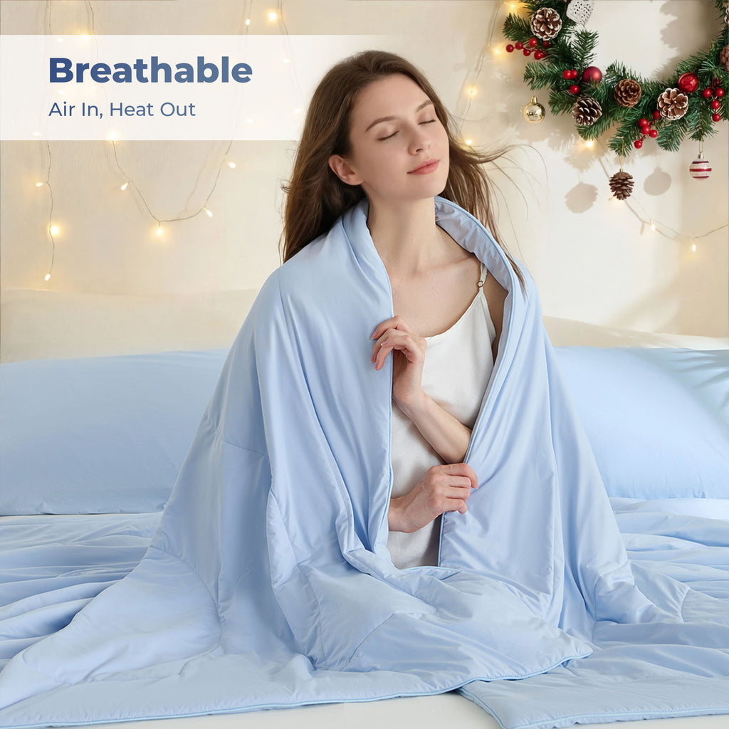Ice Touch - Sublime Serenity Luxury Fabric Comforter - Ice Blue