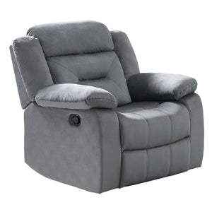 Modern Manual Recliner With Padded Seat And Pillow Arms