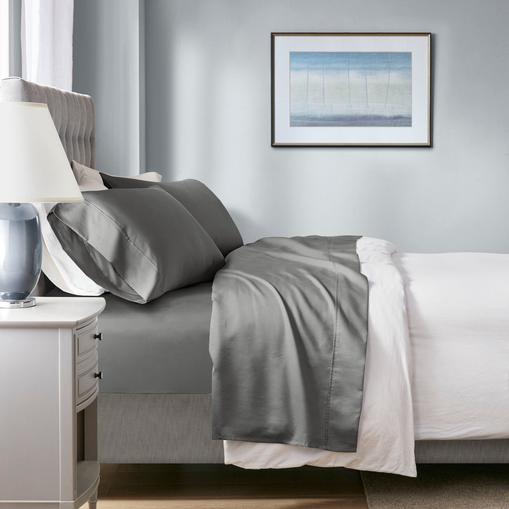 1000 Thread Count - King HeiQ Smart Temperature Blend 4 Piece Sheet Set - Charcoal