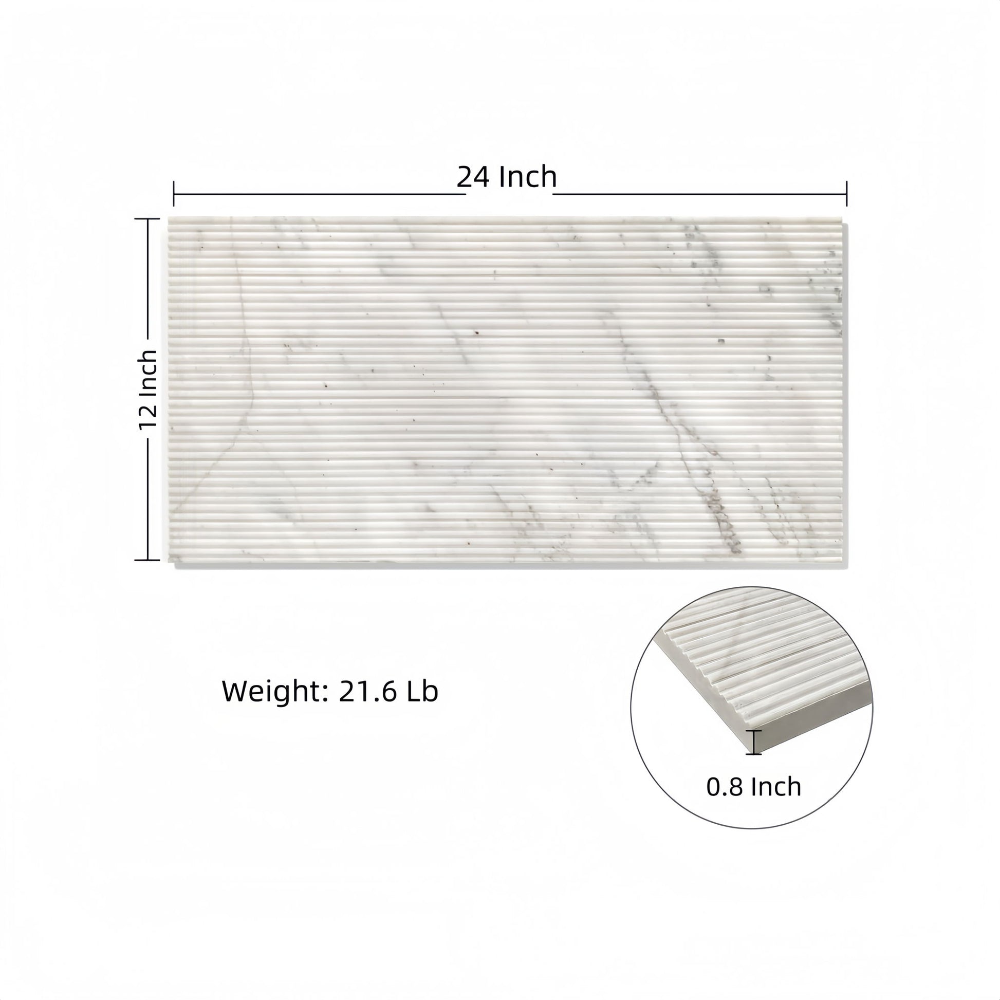 Snow Mountain Ol Textured Marble Tiles For Wall Decoration - White / Natural