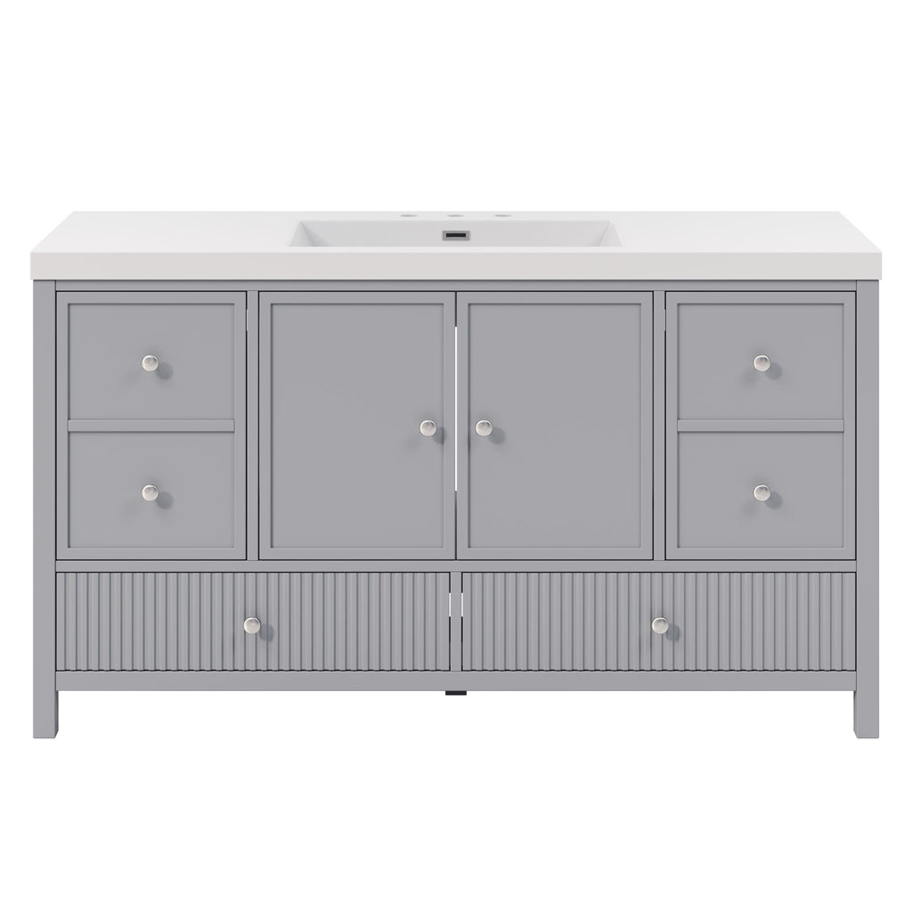 Bathroom Vanity With Separate Sink, Soft Close Doors And 4 Drawers