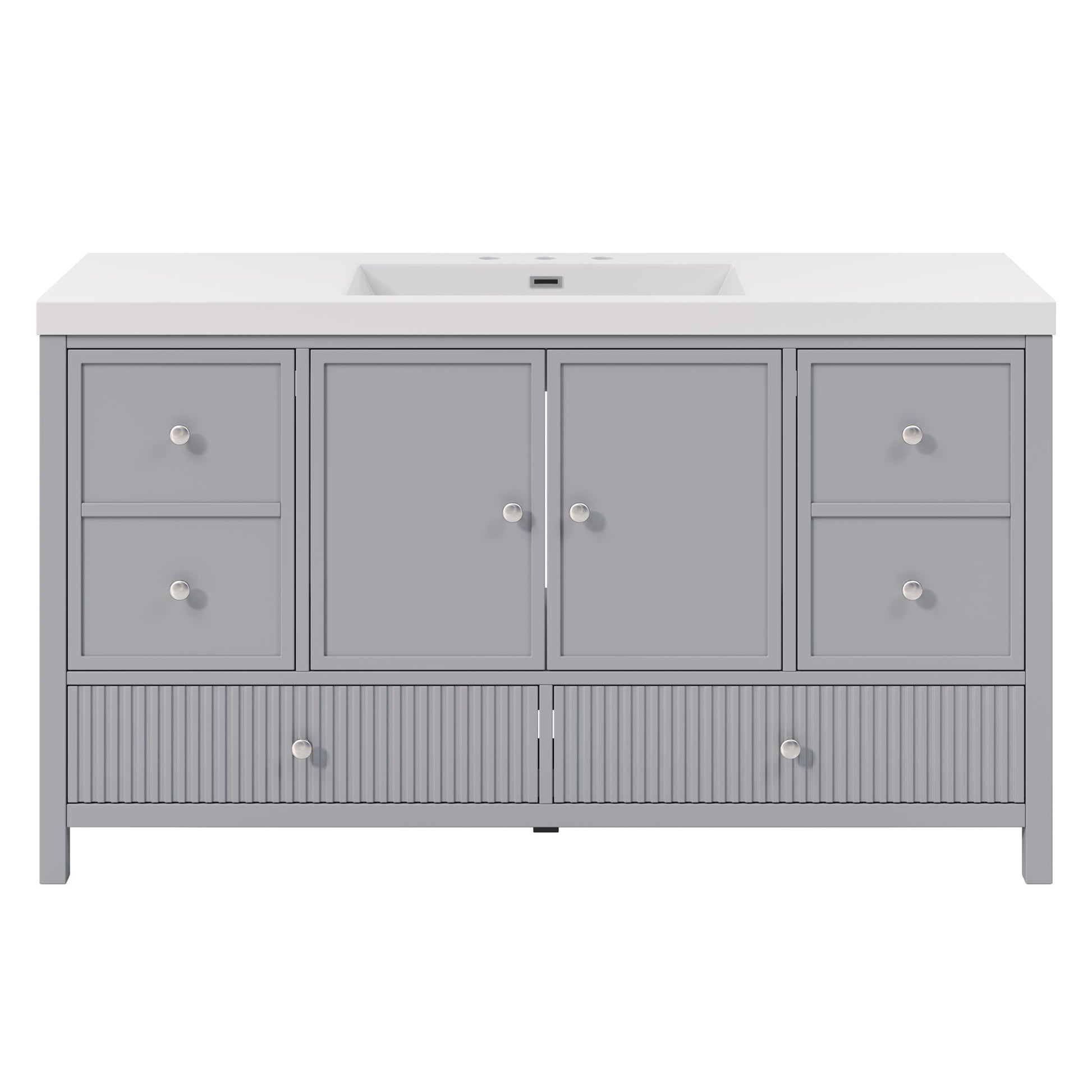 Bathroom Vanity With Separate Sink, Soft Close Doors And 4 Drawers