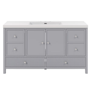 Bathroom Vanity With Separate Sink, Soft Close Doors And 4 Drawers