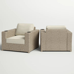 Outdoor Lounge Chairs With Cushions, Weather Resistant - Gray Mix