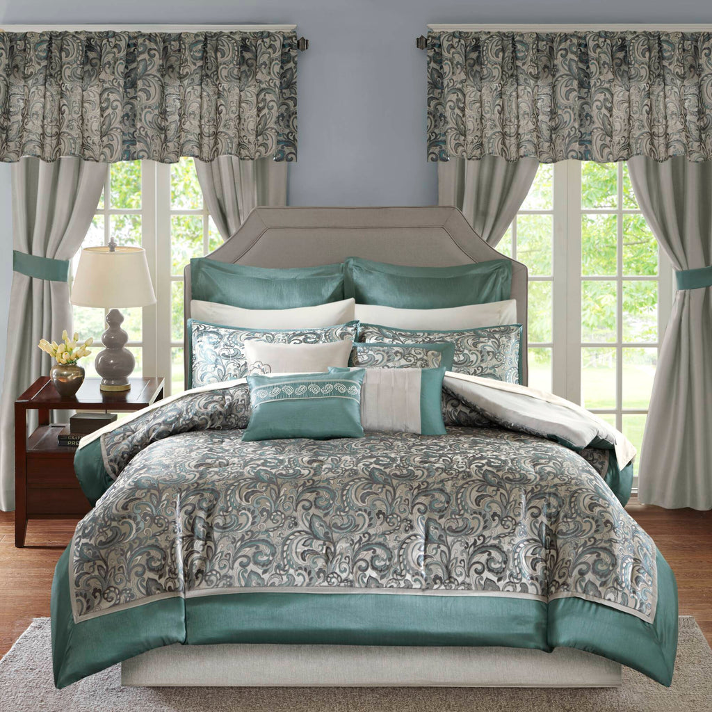 Brystol - California King 24 Piece Room In A Bag - Teal