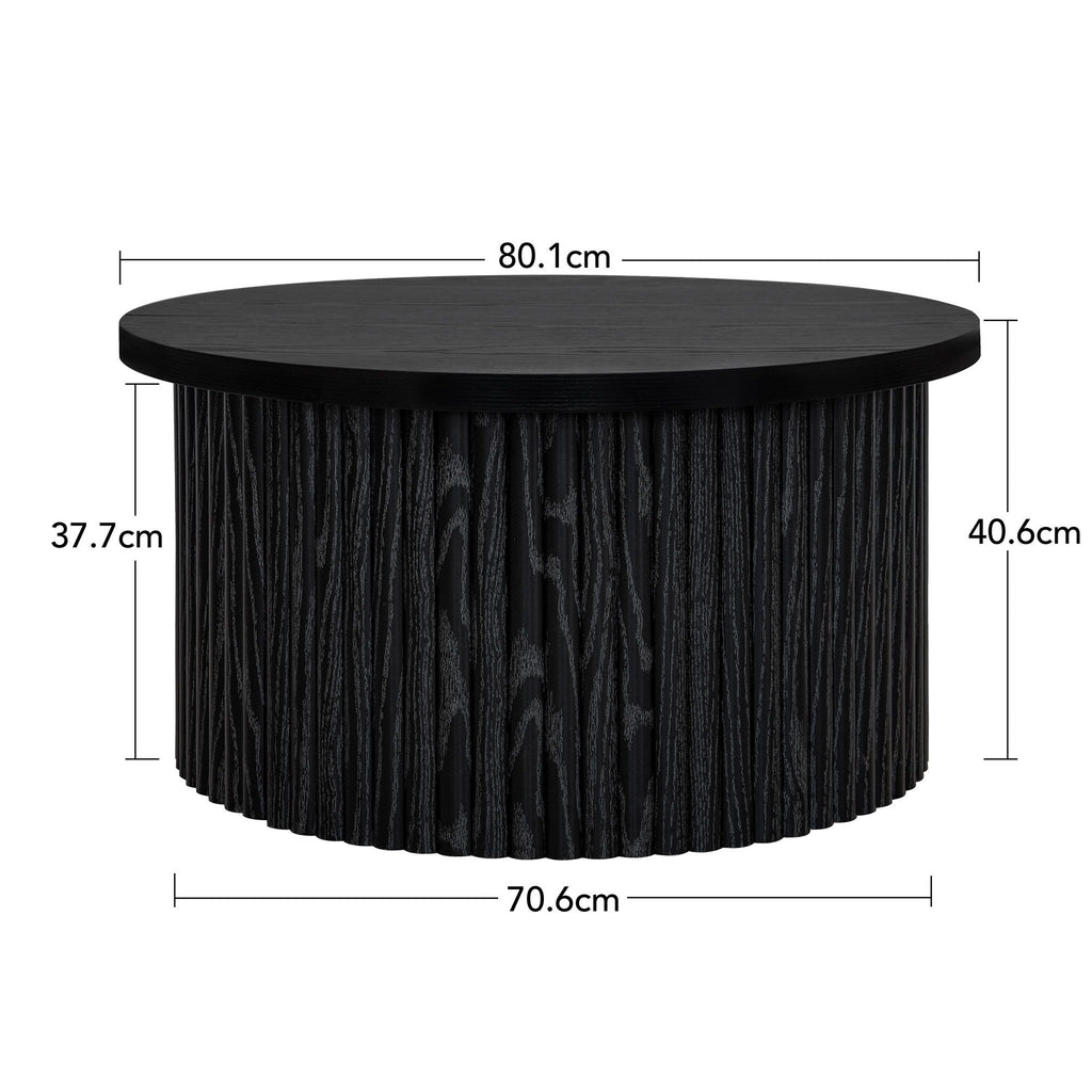 Coffee Table, Round Coffee Table, Modern Side Tables Accent End Table For Living Room, Apartment - Black