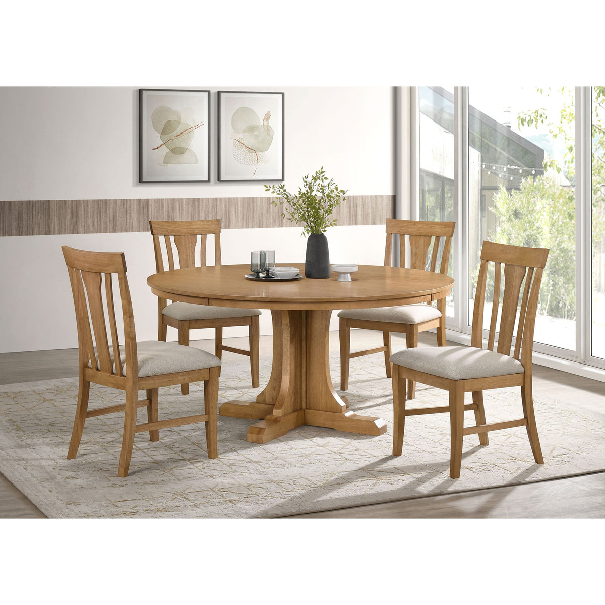 Auburn - 5 Piece Dining Set - Natural / Light Brown