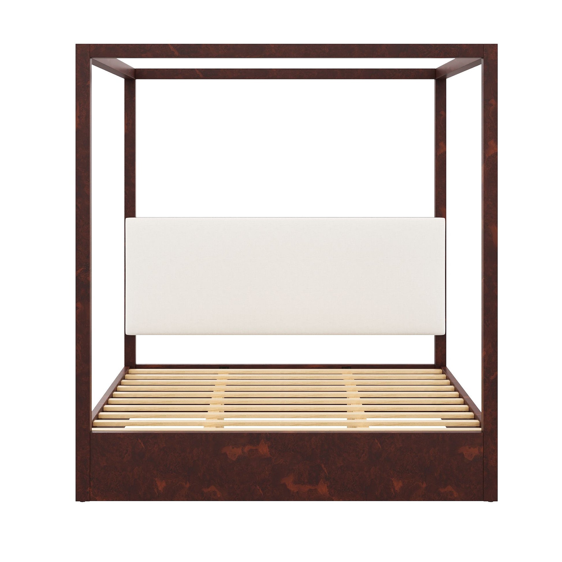 Canopy Platform Bed With Upholstered Headboard