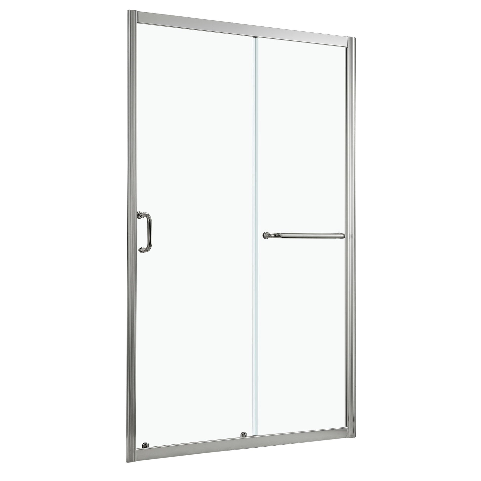Single Sliding Bypass Shower Door, Tempered Glass Enclosure